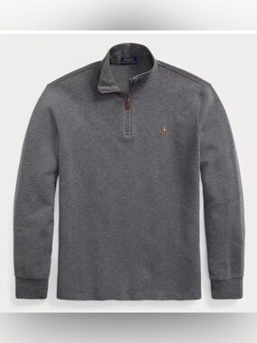 Polo Ralph Lauren Estate Rib Pullover Men 3XB Grey 1/4 Zip Cotton Sweater NEW